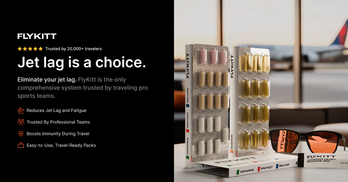 Flykitt – Jet Lag Prevention & Recovery Kit For Travelers
– Fount