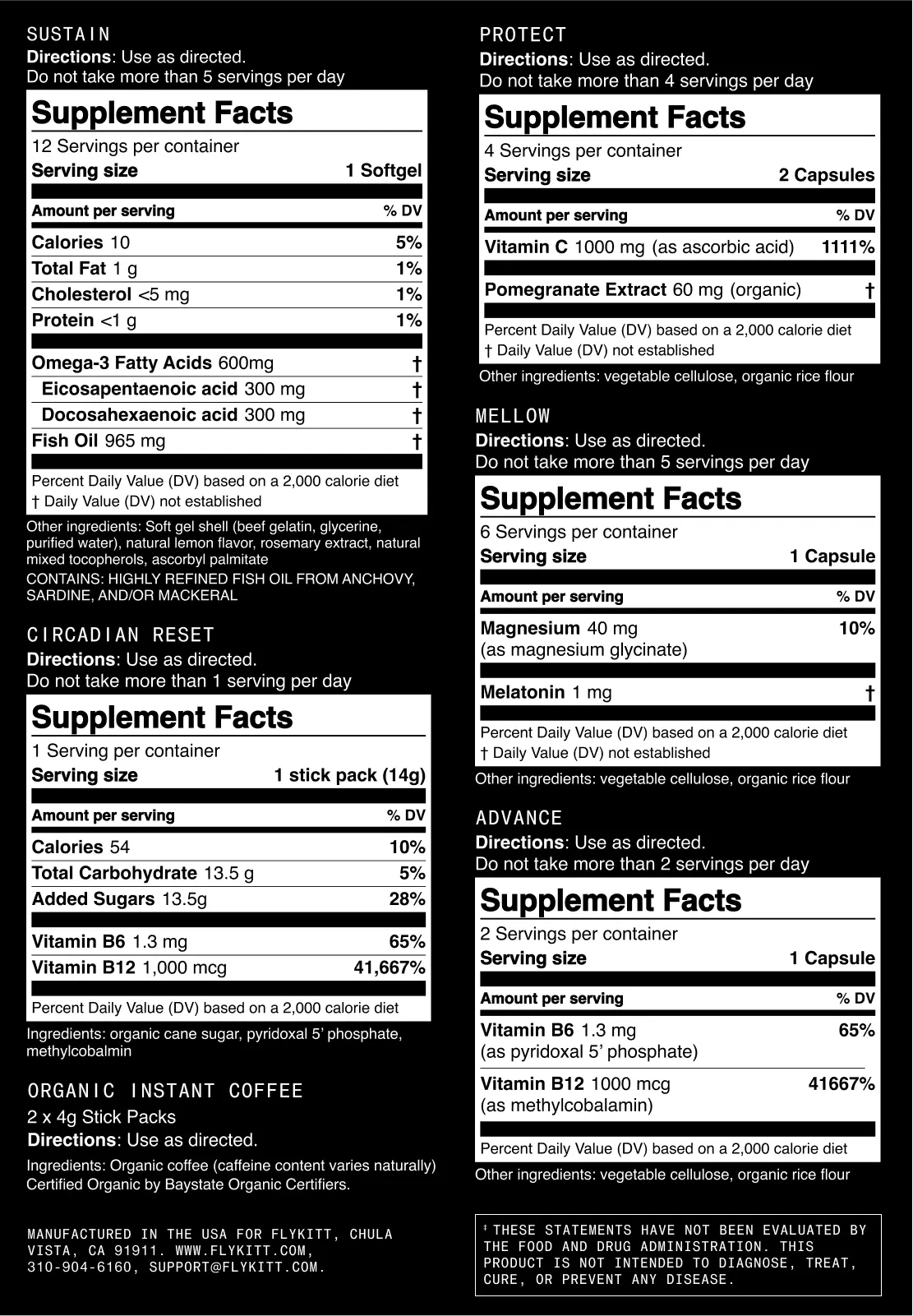 Flykitt supplement facts